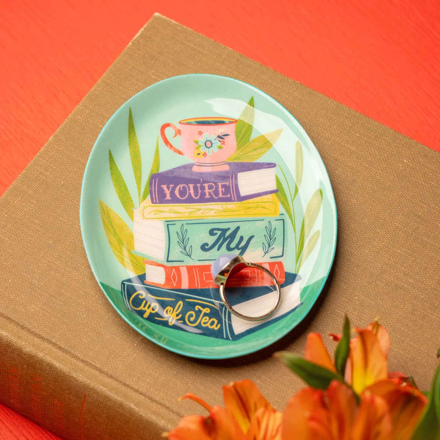 Books Oval Enamel Tray