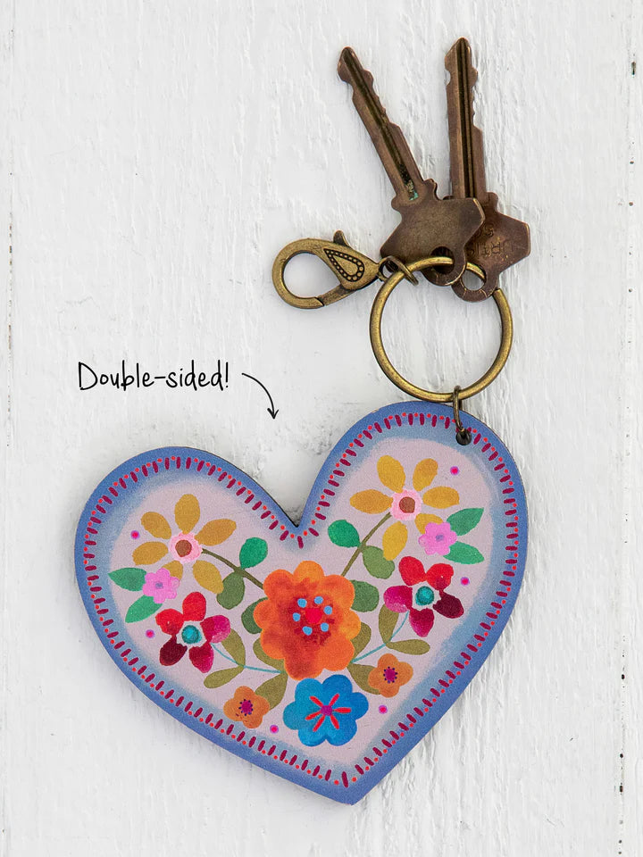 Wooden Heart Keychain