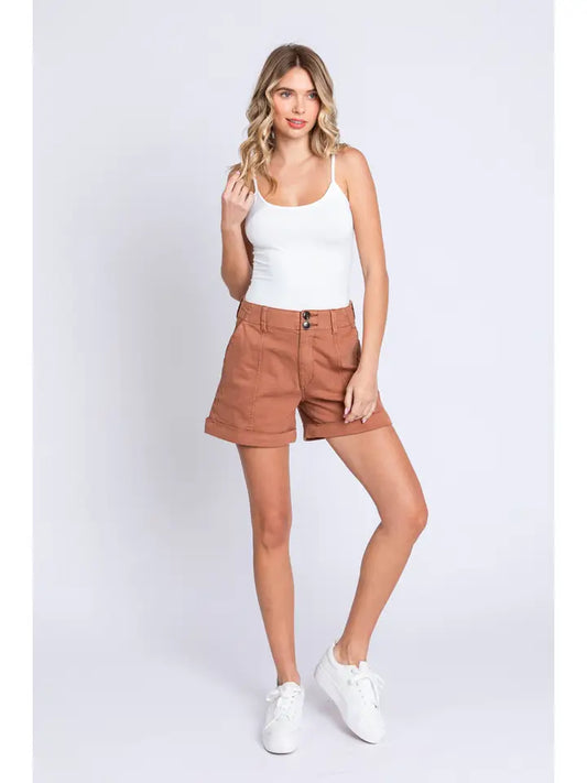 L.T.J. Double Button Roll-Up Short