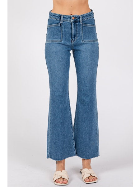 L.T.J. Sicily Square Front Pocket Scissor Hem Pant