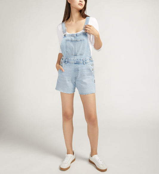 Silver Relaxed Short Overalls