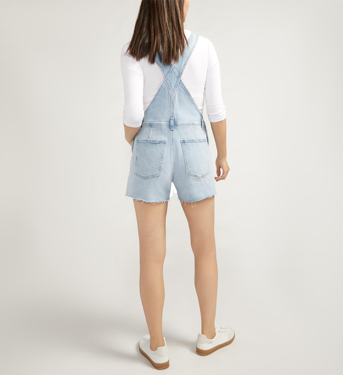 Silver Relaxed Short Overalls