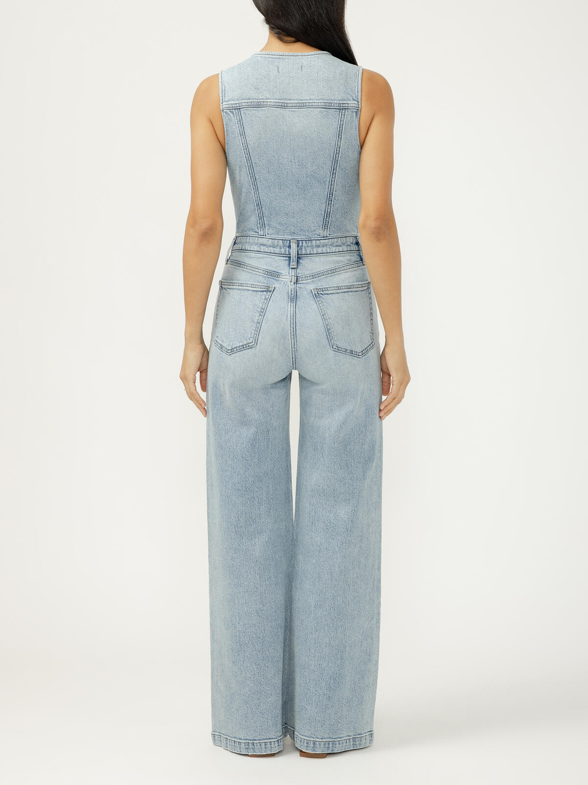 Silver Wide Leg Vest Jumpsuit