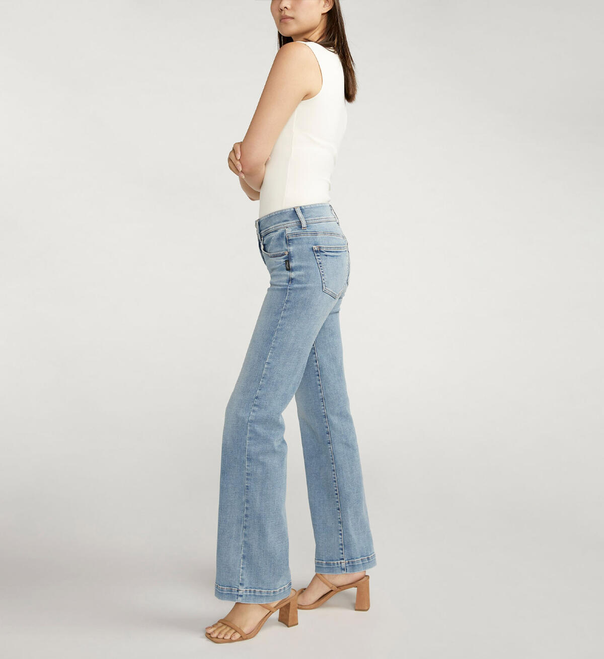 Silver Suki Mid Rise Trouser Leg Jeans