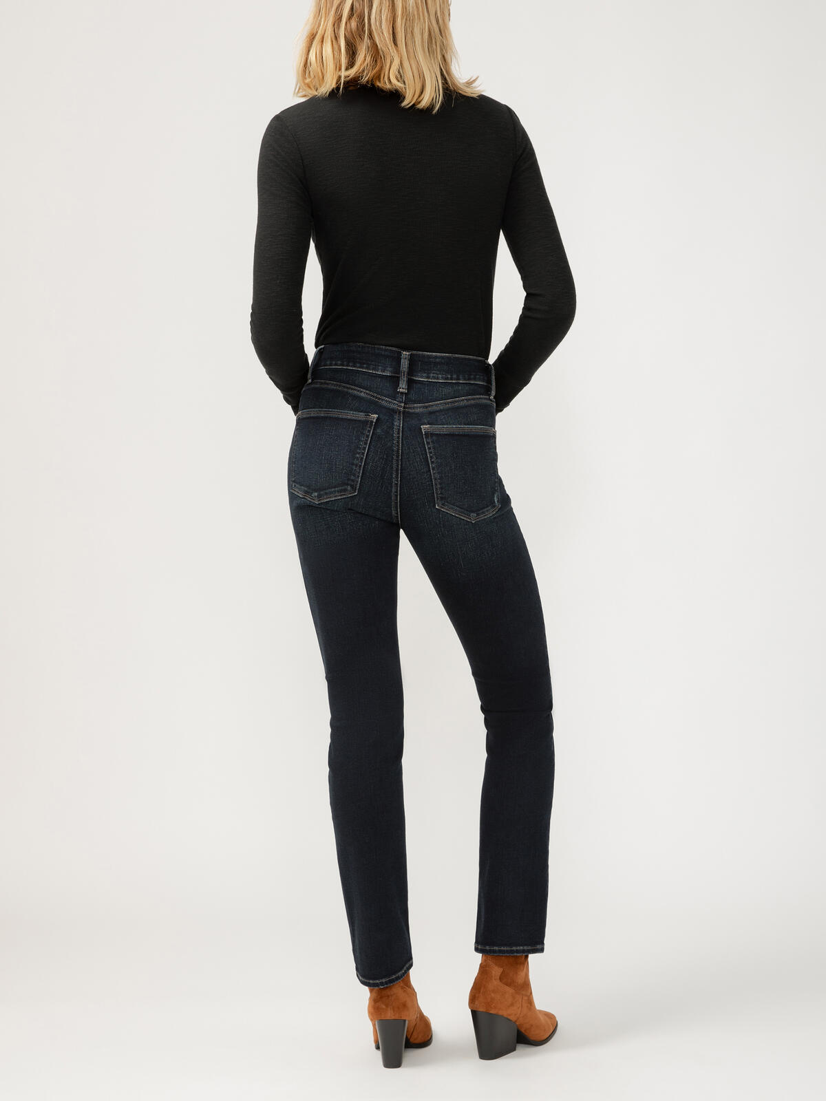 Silver Avery High Rise Straight Leg Jeans