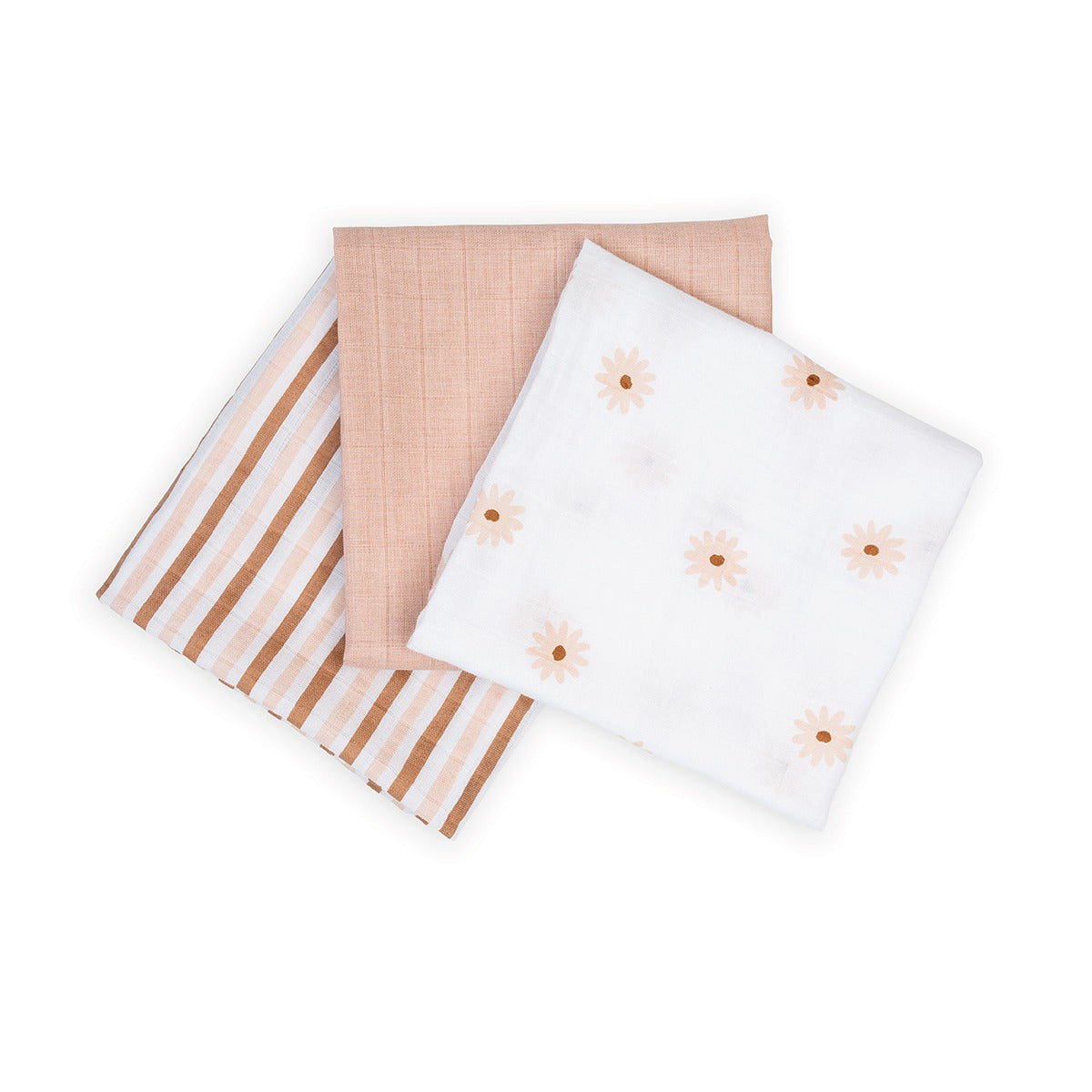 Lulujo Daisies Muslin Receiving Blankets 3 pk