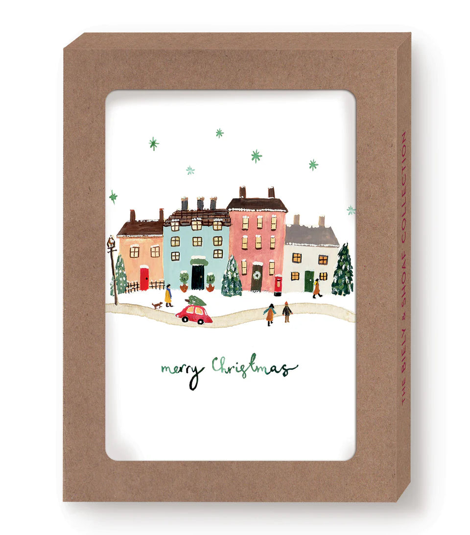 Little Christmas Village Boxed Holiday Cards - Set of 10