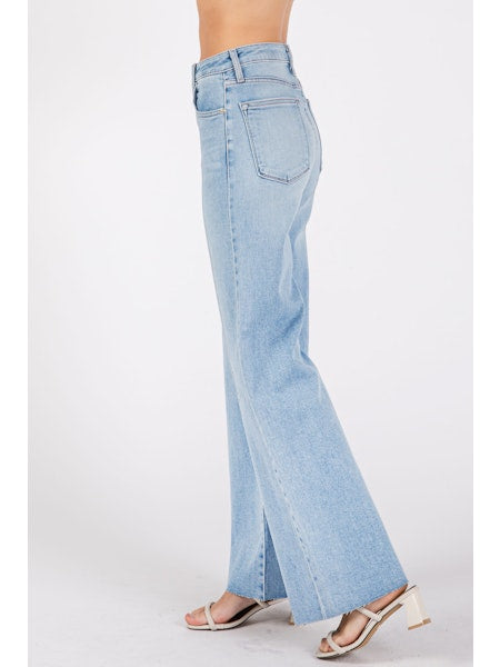 L.T.J. Paola A-Line Scissor Hem Wide Leg Jean