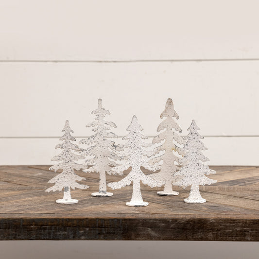 White Metal Pine Trees