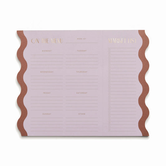 Meal Planner Notepad with Magnets - Lilac + Nutmeg