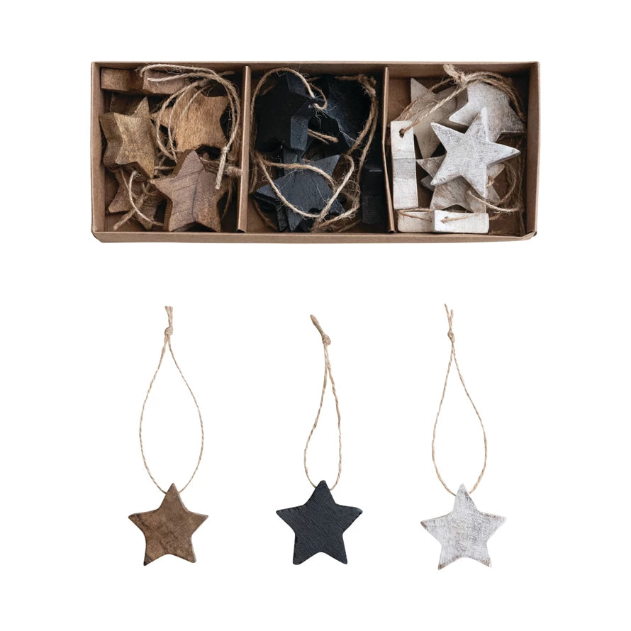Mango Wood Star Ornaments