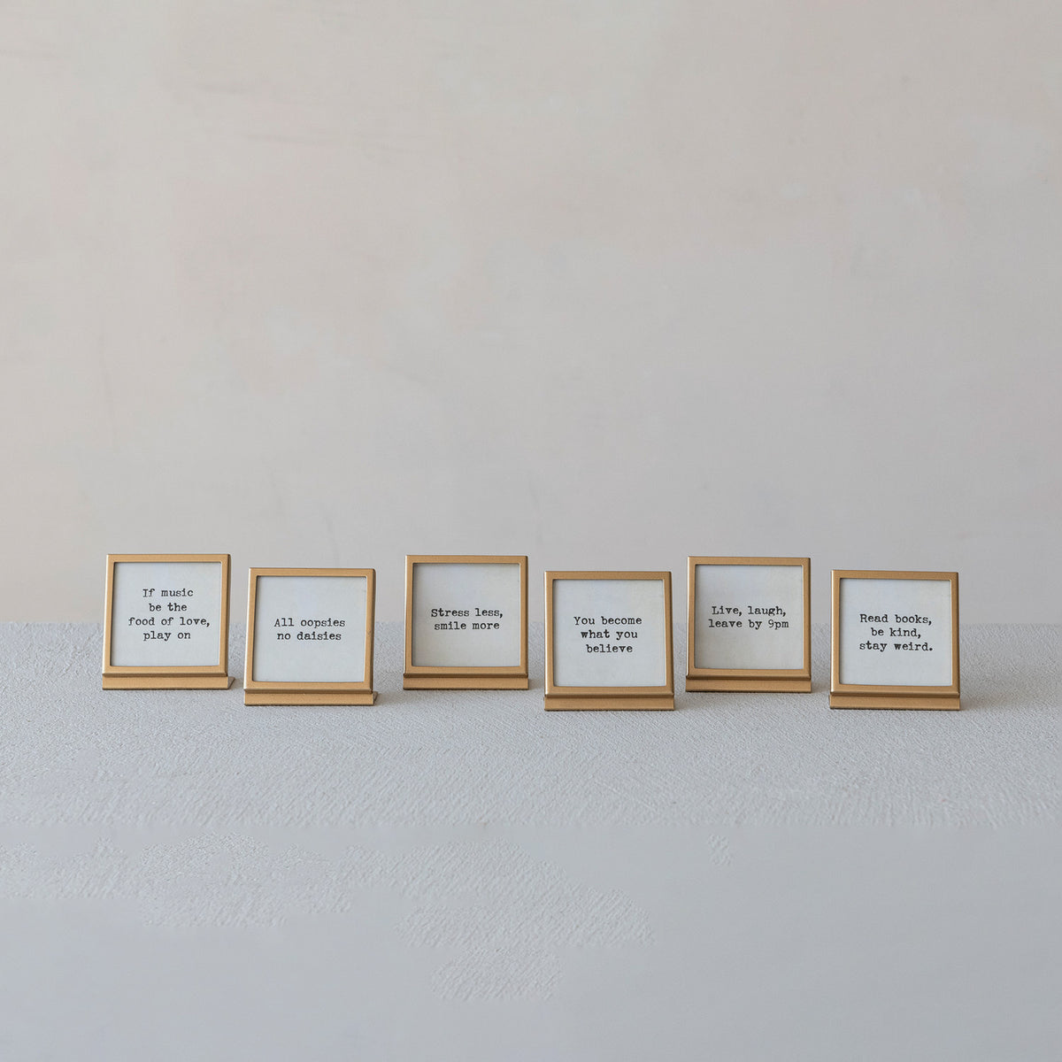 Metal & Glass Frame with Easel & Saying