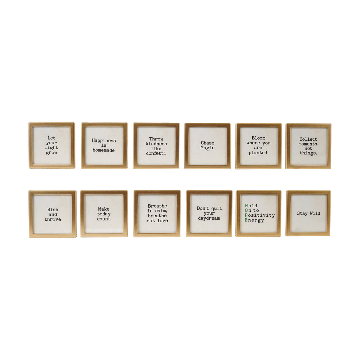 Metal & Glass Framed Magnet with Saying