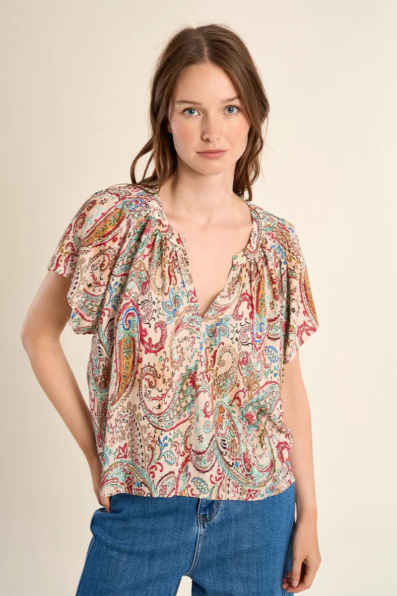 Molly Bracken Cashmere Print Top