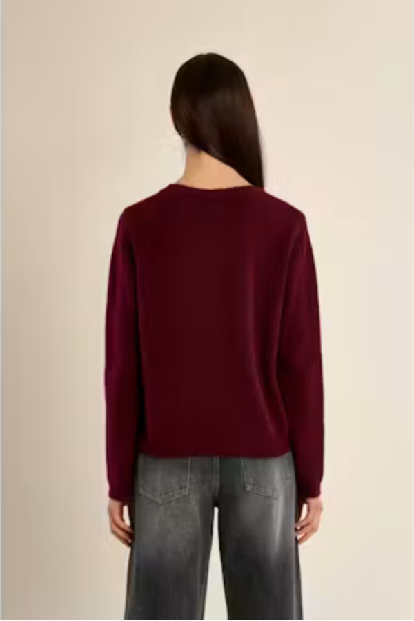 Molly Bracken Dark Red Knitted Cardigan