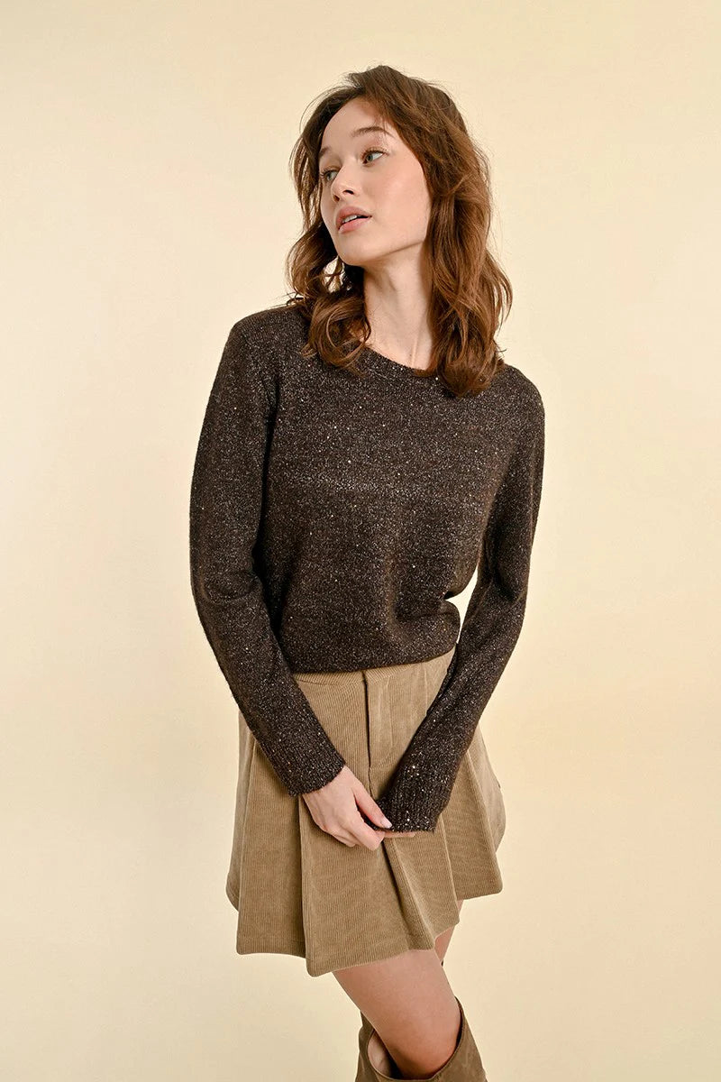 Molly Bracken Iridescent Knit Sweater