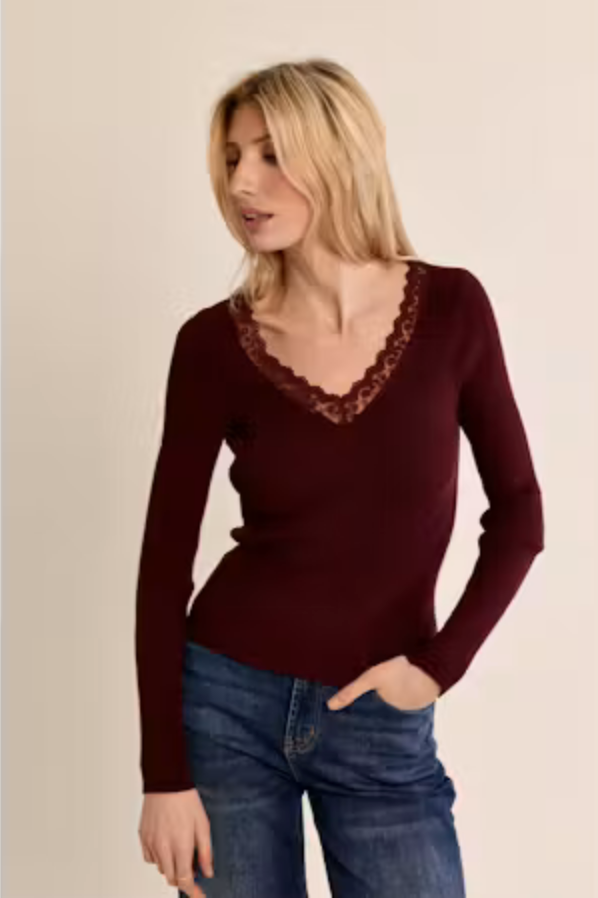 Molly Bracken Plum Knitted Sweater