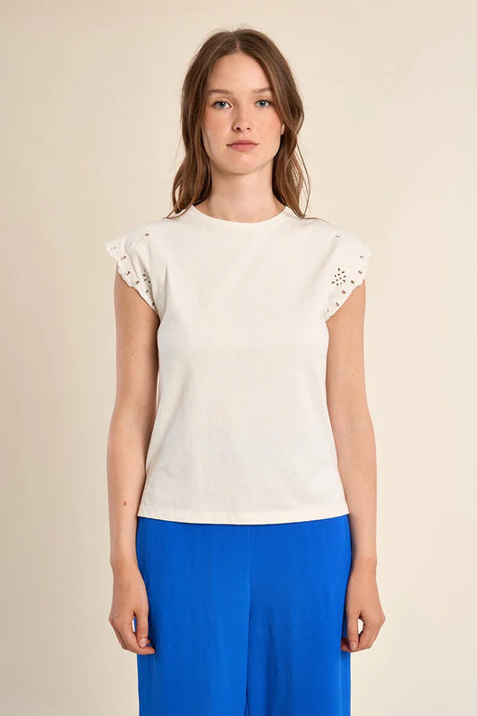 Molly Bracken T-Shirt With Embroidered Sleeves