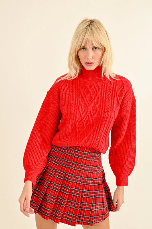 Molly Bracken Twisted Sweater With High Collar