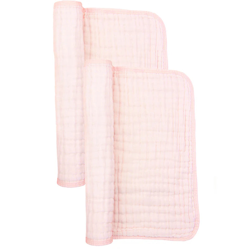Lou Lou Cloud Muslin Burp Cloth 2 Pack Blush