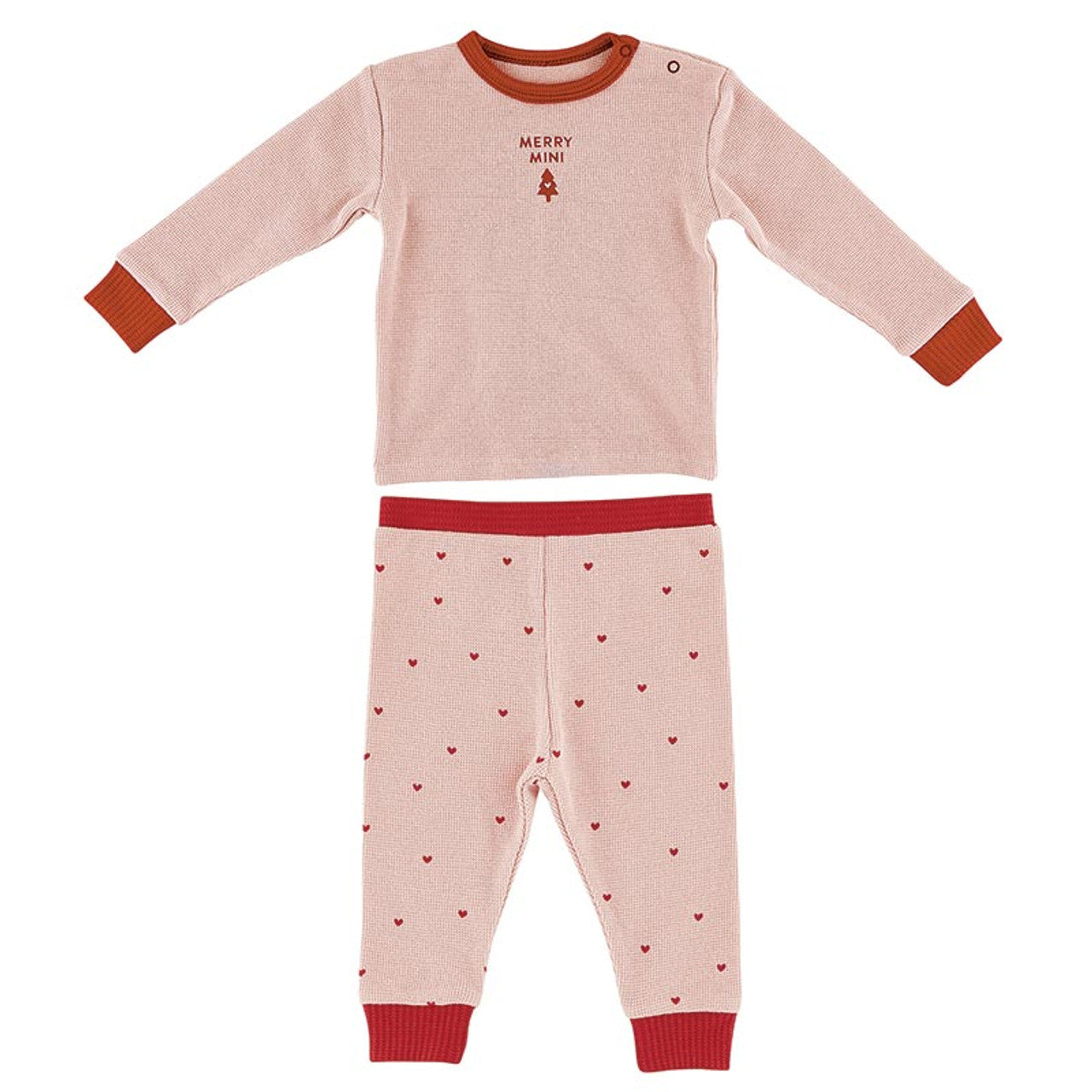 Waffle Knit Two-Piece Pajama Set - Merry Mini