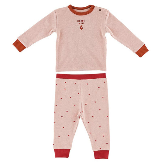 Waffle Knit Two-Piece Pajama Set - Merry Mini