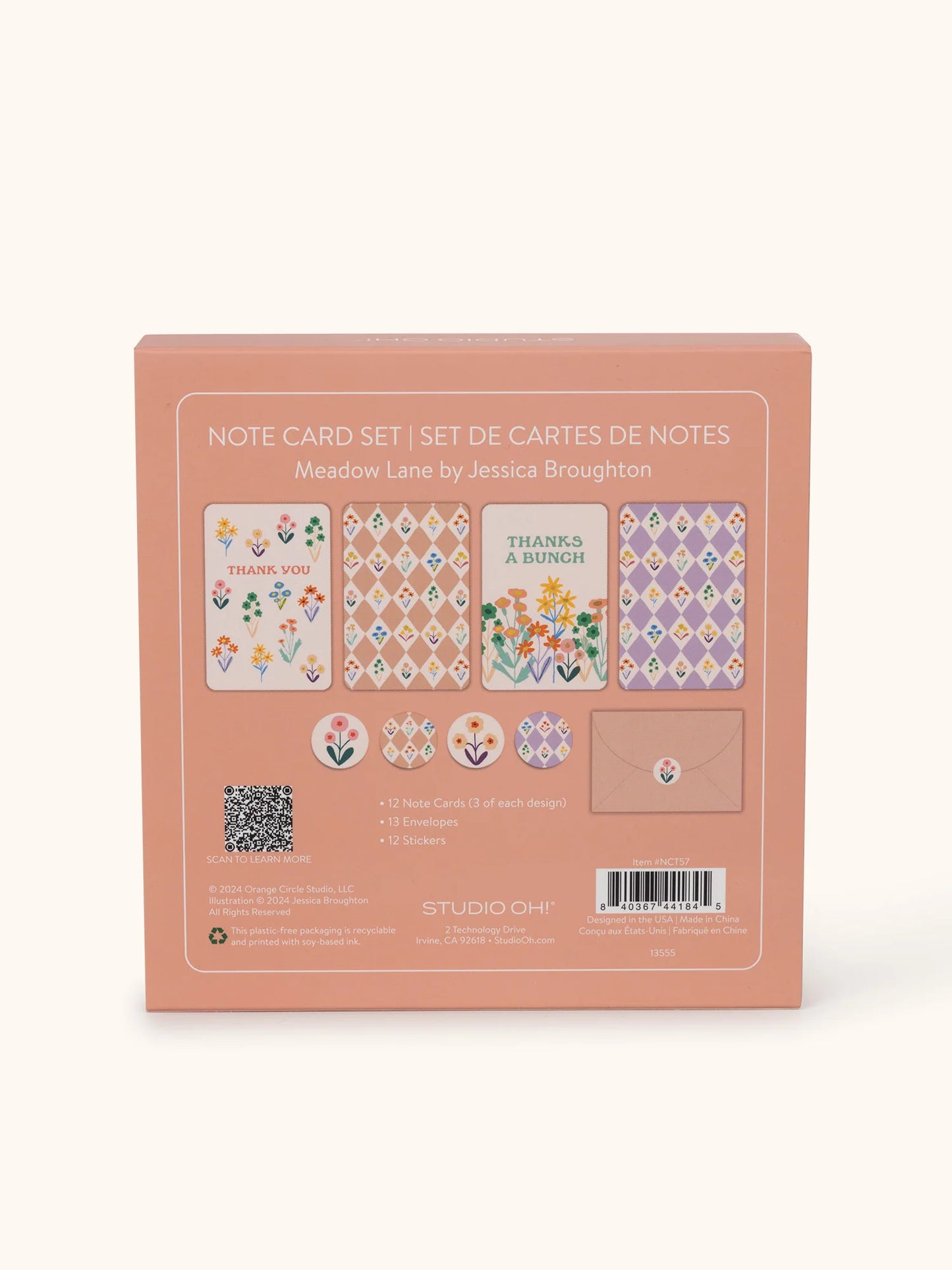 Meadow Lane Assorted Note Card Set with Stickers