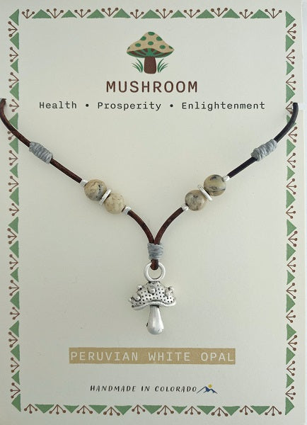 Mushroom Leather Necklace