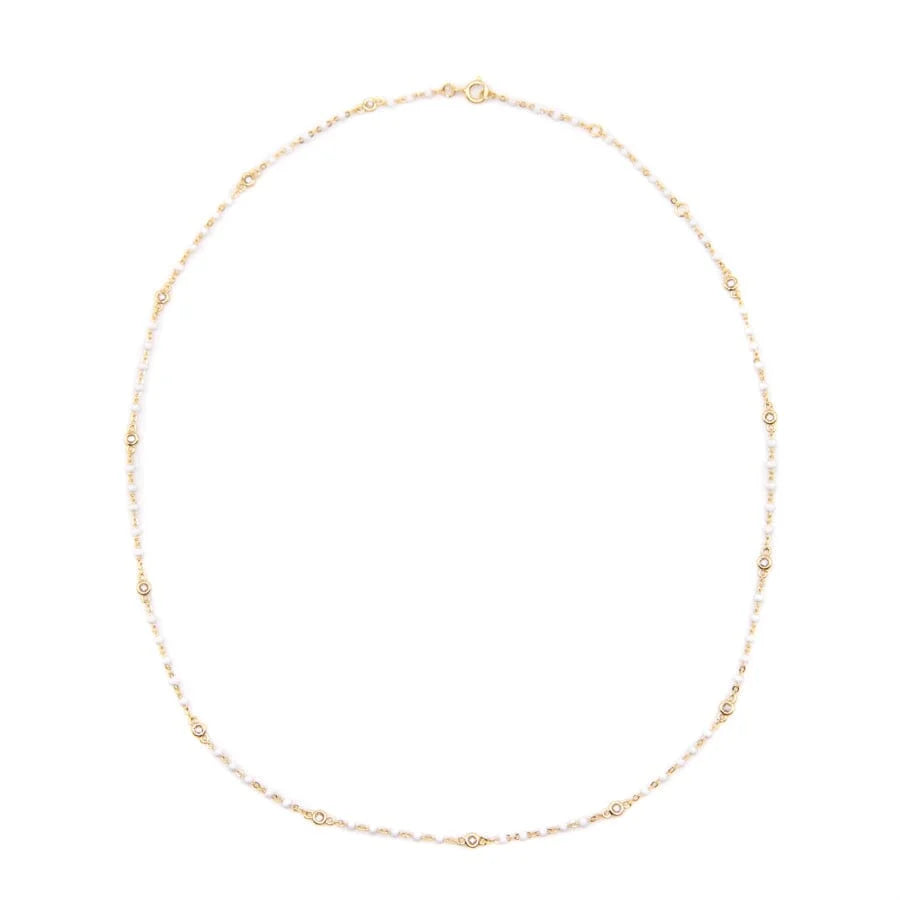 Athena Designs Beaded Bezel Necklace