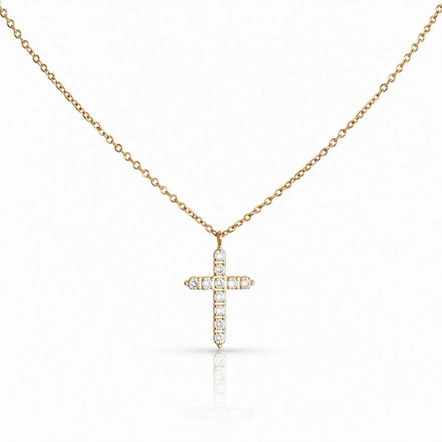 Athena Designs CZ Cross Necklace