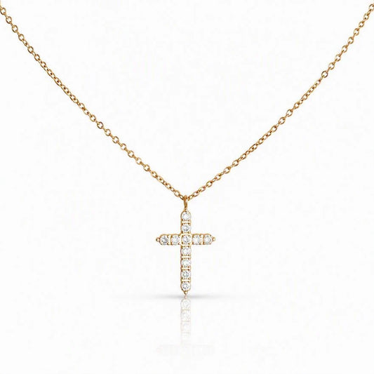 Athena Designs CZ Cross Necklace