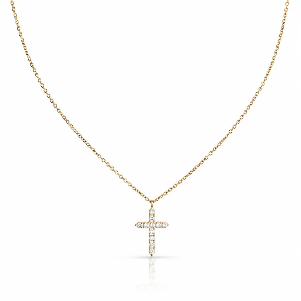 Athena Designs CZ Cross Necklace