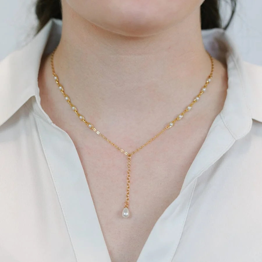 Athena Designs Pearl Lariat Necklace