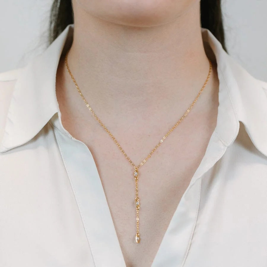 Athena Designs Triple Pearl Lariat Necklace