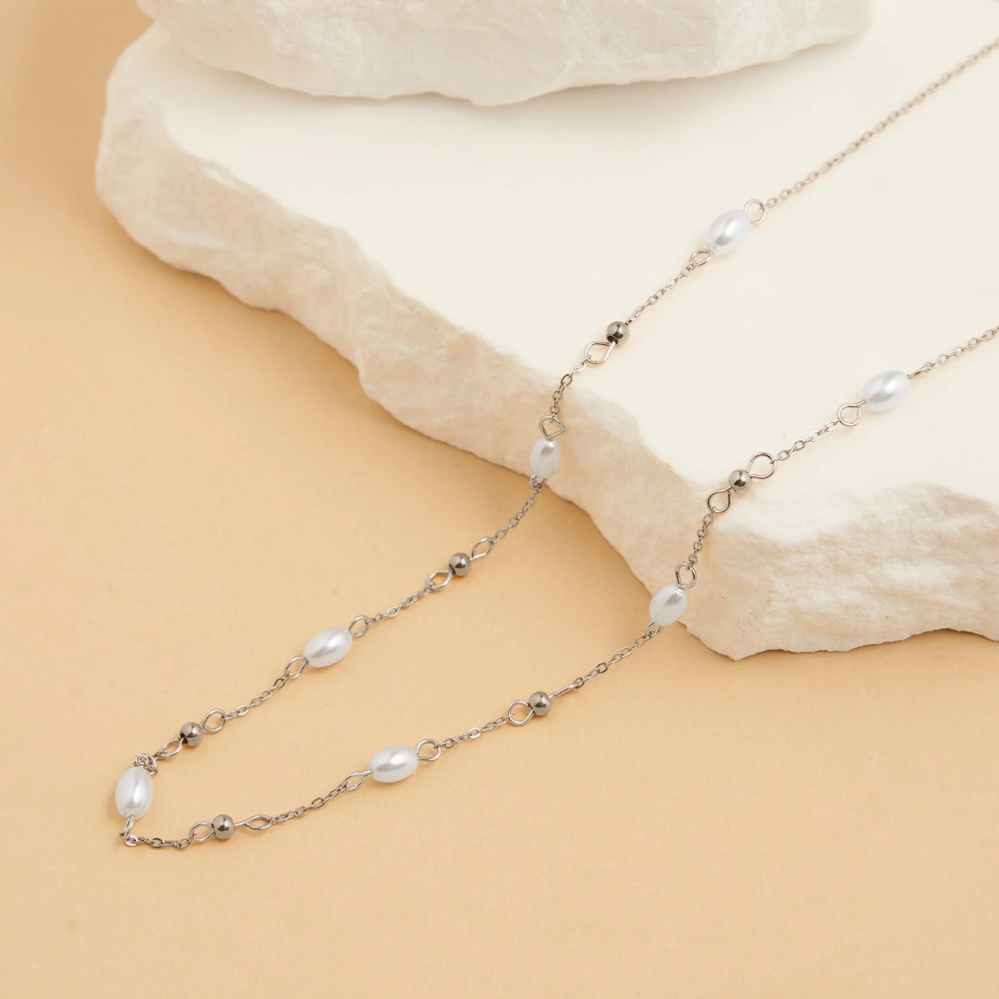 Narelle_Waterproof_Pearl_and_Bead_Station_Necklace_Silver