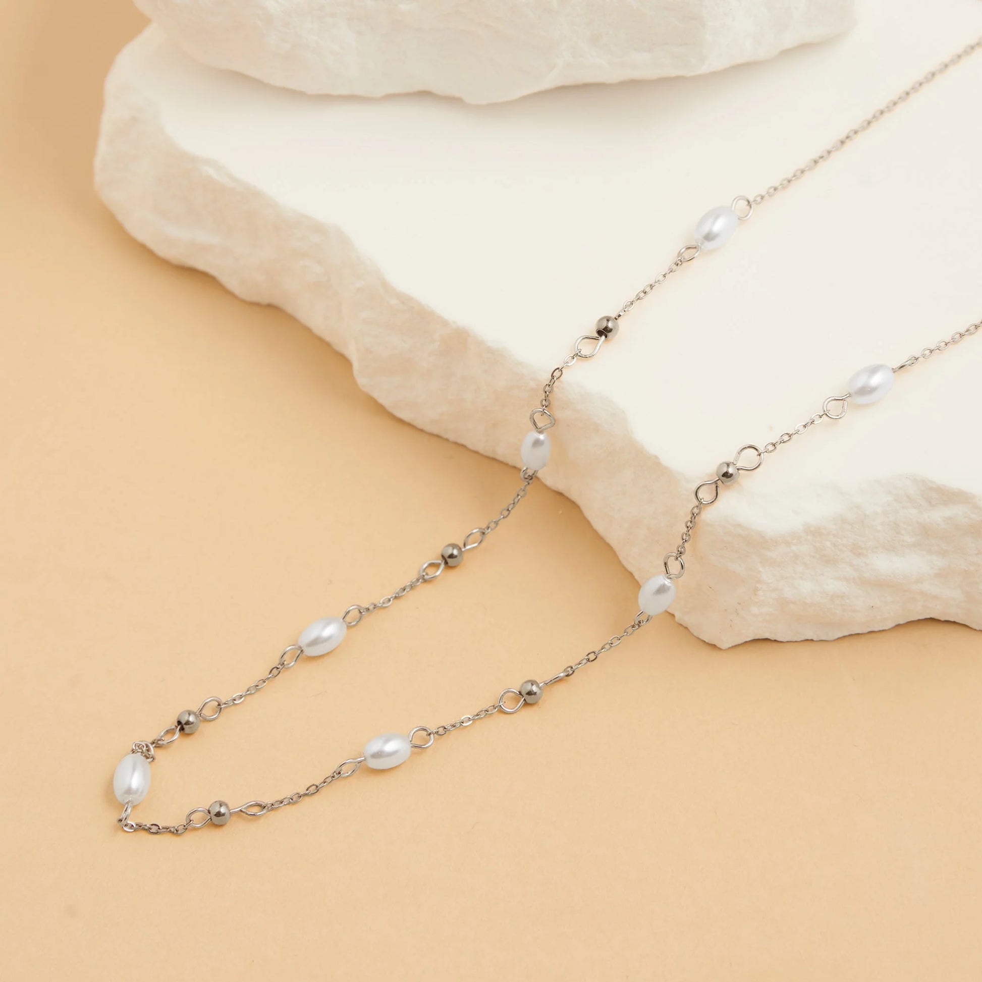 Narelle_Waterproof_Pearl_and_Bead_Station_Necklace_Silver