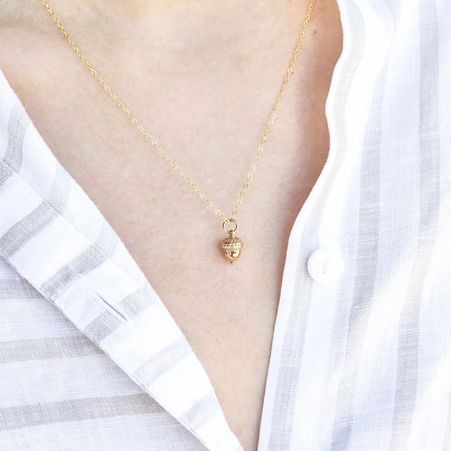 Golden Acorn Necklace
