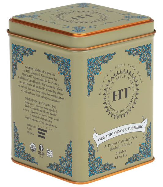 Organic Ginger Turmeric Tin Of 20 Sachets