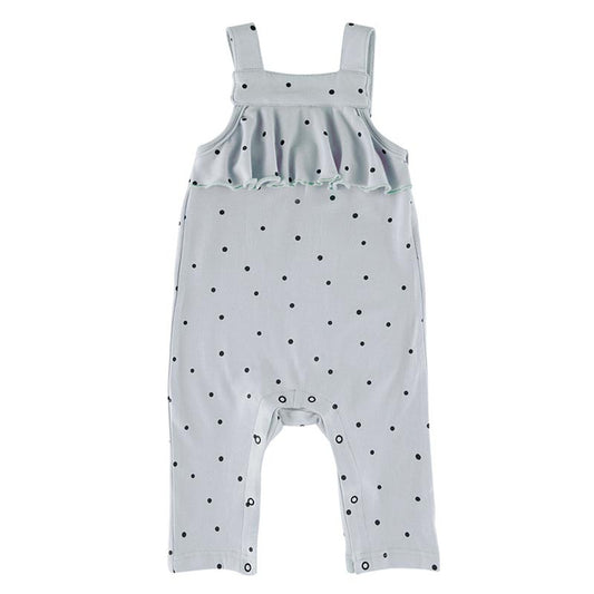 Overall Ruffle Romper - Polka Dot