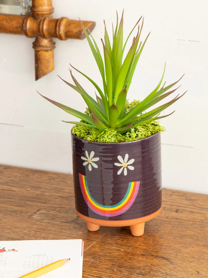 Artisan Terracotta Indoor Planter, Medium - Smiley