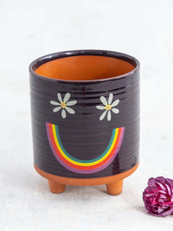 Artisan Terracotta Indoor Planter, Medium - Smiley