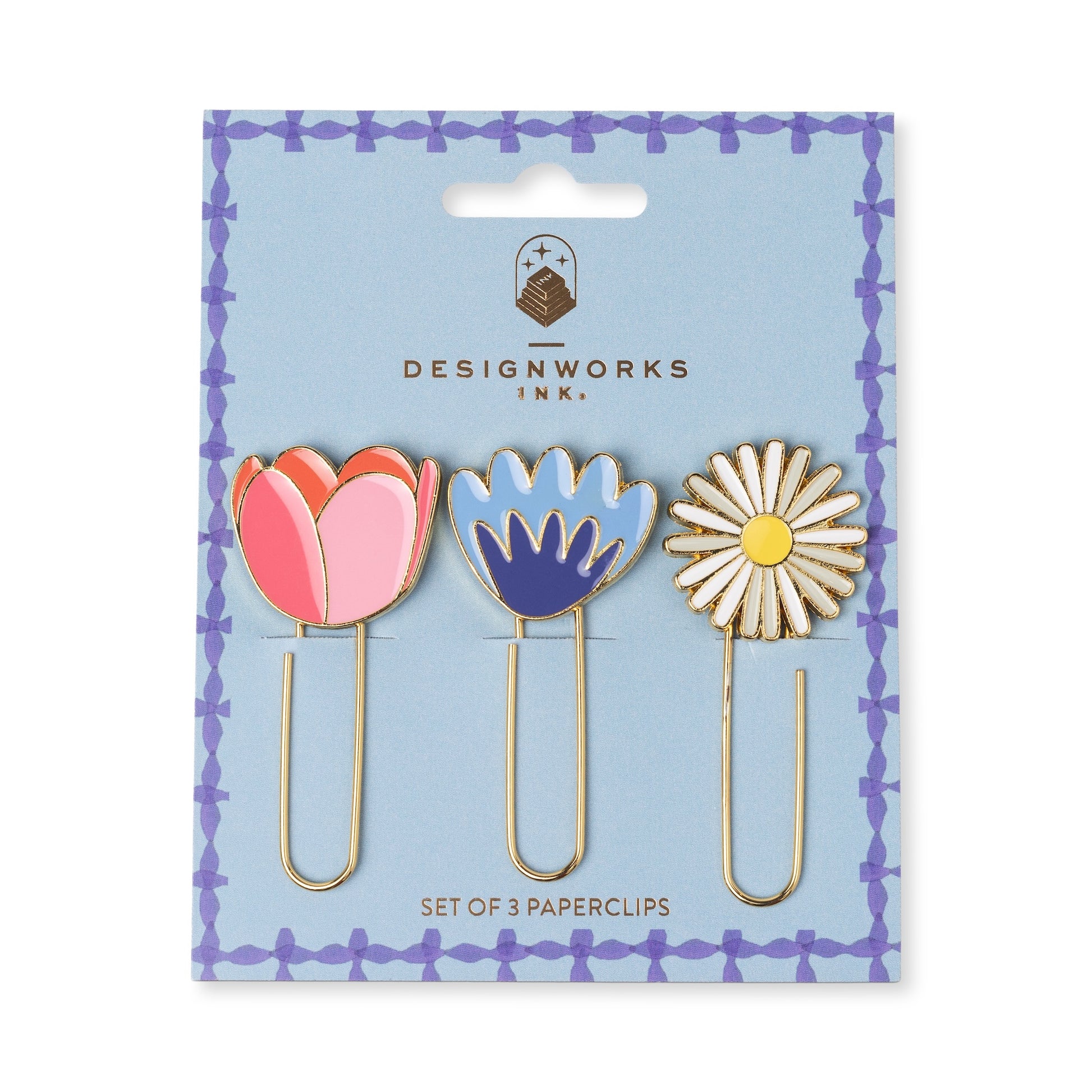 Set Of 3 Paperclips - Floral