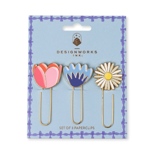Set Of 3 Paperclips - Floral