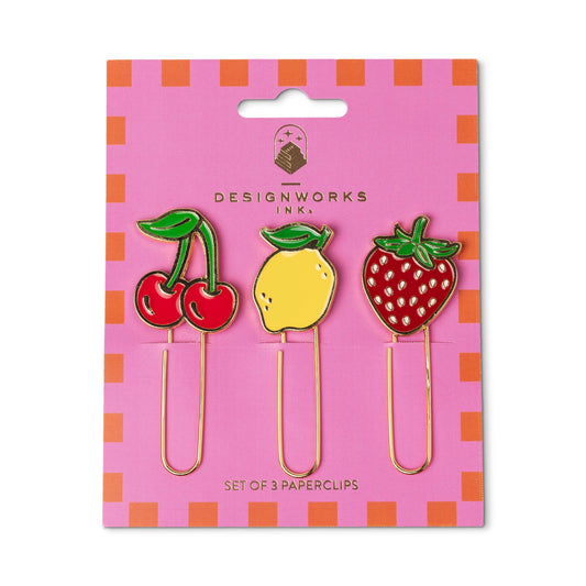 Set Of 3 Paperclips - Fruit