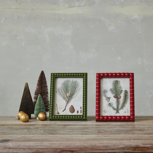 Painted Wood Hobnail Photo Frame