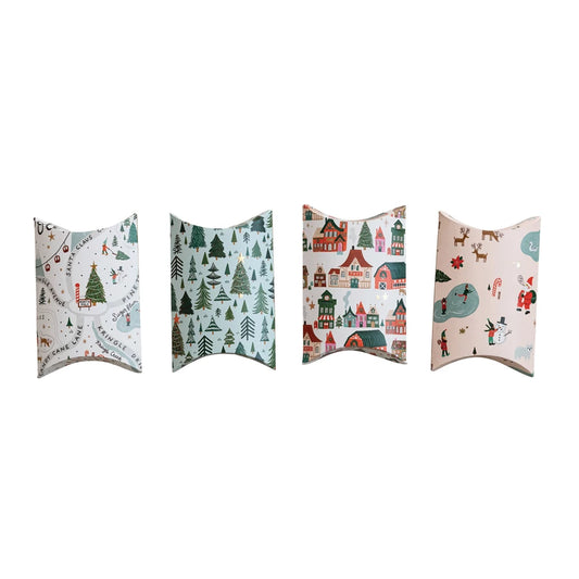 Paper Gift Box with North Pole Pattern