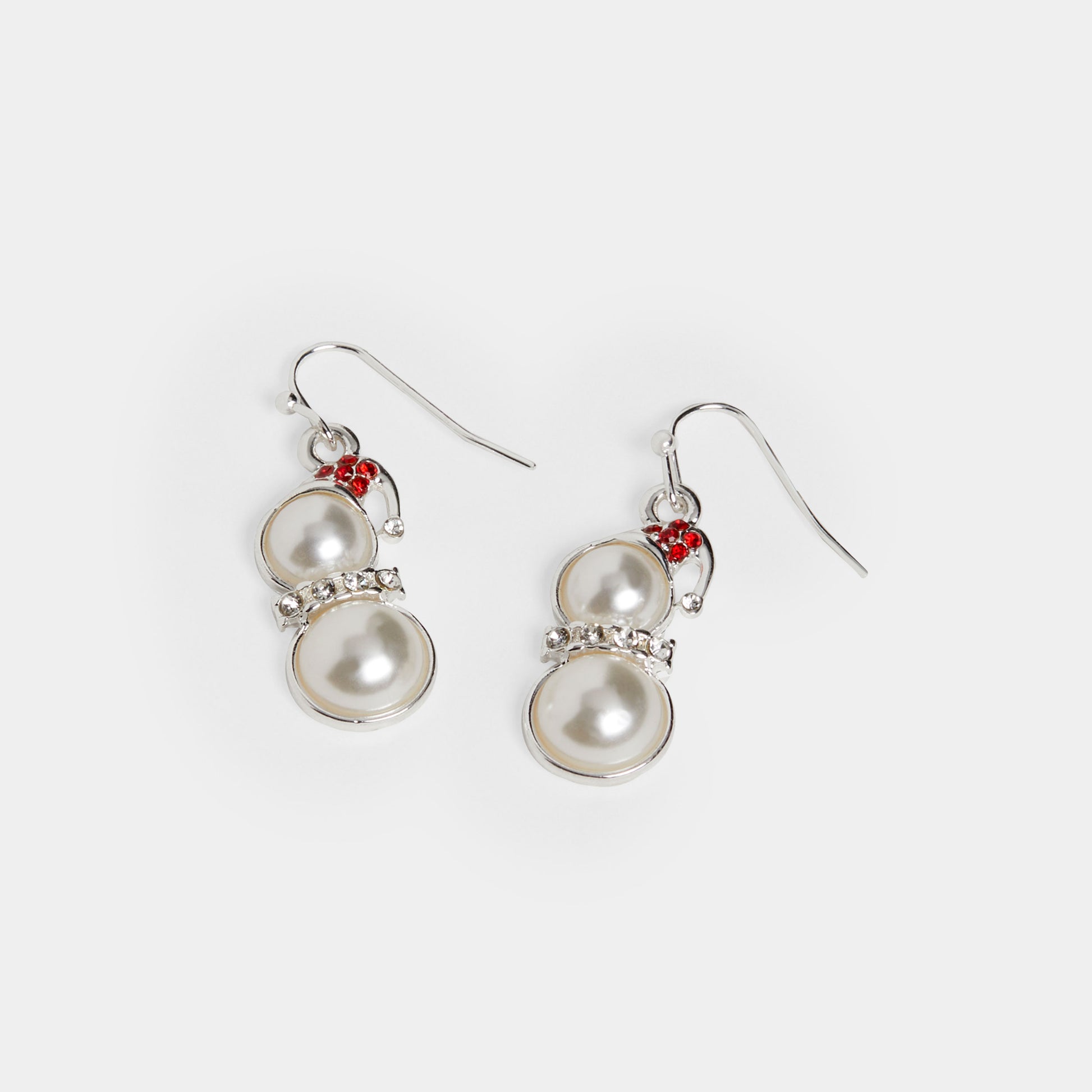 Pearl Snowman Earrings