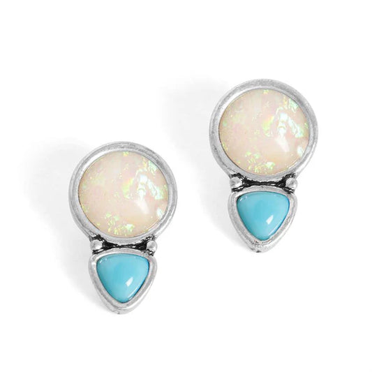 Pearl Stud With Turquoise
