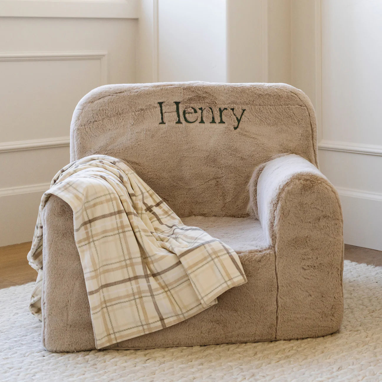 Saranoni Minky Stretch Receiving Blanket - Plaid