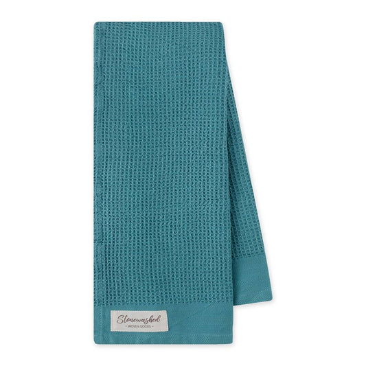 Porcelain Blue Washed Waffle Dishtowel